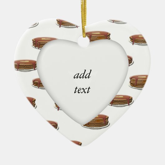 Stapel pannenkoeken op Borden achtergrond Keramisch Ornament (Voorkant)