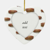 Stapel pannenkoeken op Borden achtergrond Keramisch Ornament (Achterkant)