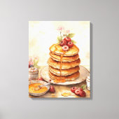 Stapel Pannenkoeken Retro Keuken Wandkunst Canvas Afdruk (Voorkant)