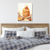 Stapel Pannenkoeken Retro Keuken Wandkunst Canvas Afdruk (Insitu (Slaapkamer))