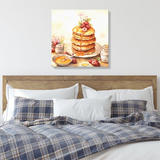  Stapel Pannenkoeken Retro Keuken Wandkunst Canvas Afdruk (Insitu (Slaapkamer))