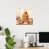 Stapel Pannenkoeken Retro Keuken Wandkunst Poster (Thuiskantoor)