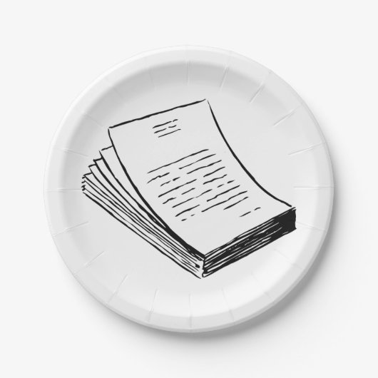 Stapel papier papieren bordje (Voorkant)