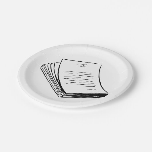 Stapel papier papieren bordje (Gekanteld)