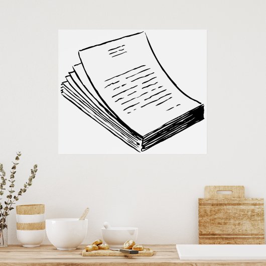 Stapel papier poster (Keuken)