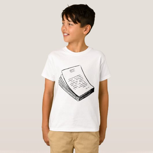 Stapel papier t-shirt (Voorkant volledig)