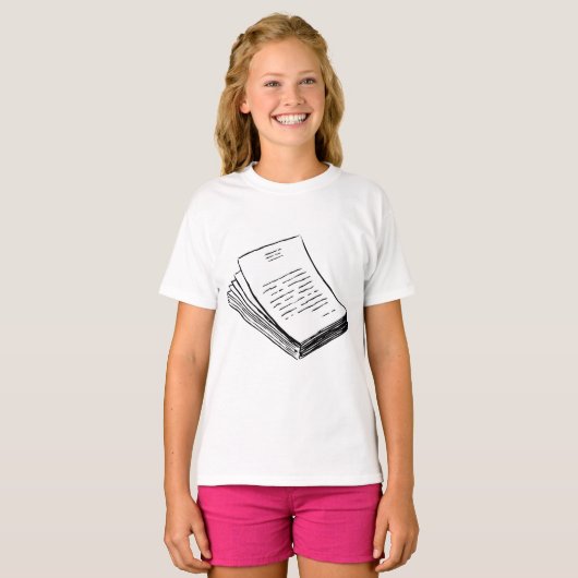 Stapel papier t-shirt (Voorkant volledig)
