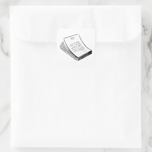 Stapel papier vierkante sticker (Tas)