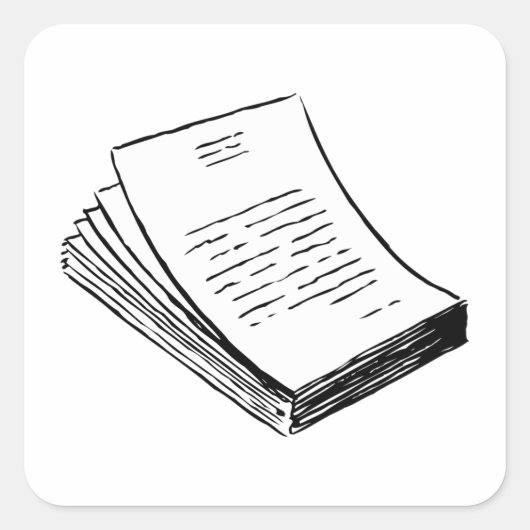 Stapel papier vierkante sticker (Voorkant)
