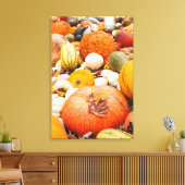 Stapel pompoenen en pompoenen canvas afdruk (Insitu (Woonkamer))