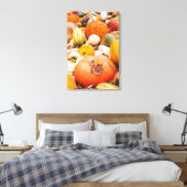 Stapel pompoenen en pompoenen canvas afdruk (Insitu (Slaapkamer))