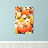 Stapel pompoenen en pompoenen canvas afdruk (Insitu (Houten vloer))