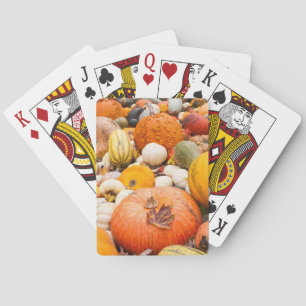 Stapel pompoenen en pompoenen pokerkaarten