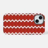 Stapel rode vierkanten iPhone 15 case (Achterkant horizontaal)