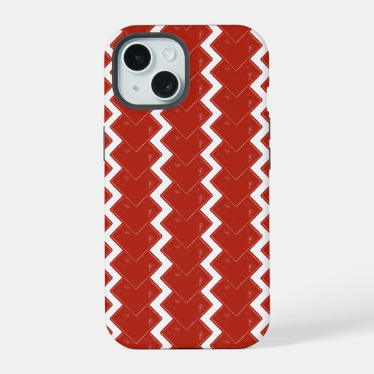 Stapel rode vierkanten iPhone 15 case (Achterkant)