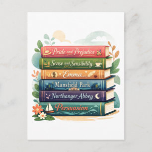 Stapel romans van Jane Austen  Briefkaart