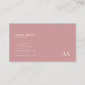 Stapel Roos Stijlvol Roze Monogram Modern Visitekaartje (Achterkant)