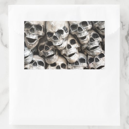 stapel schedels rechthoekige sticker (Tas)