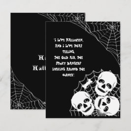 Stapel skeletten die rondwaren op Halloween Nacht Feestdagenkaart