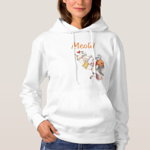 Stapel Snurren Een Miauw-moment van Liefde Kattenk Hoodie