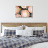 stapel stammen van stammen canvas afdruk (Insitu (Slaapkamer))