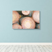 stapel stammen van stammen canvas afdruk (Insitu (Houten vloer))
