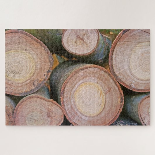 stapel stammen van stammen legpuzzel (Horizontaal)
