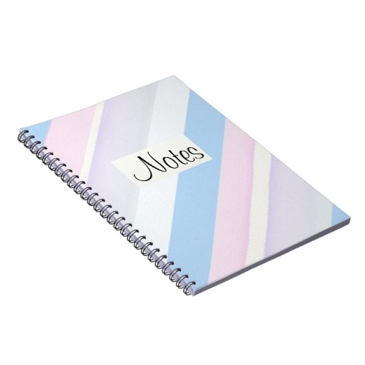 Stapel streept blauw wit en roze notitieboek (Rechterzijde)