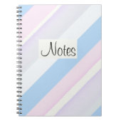 Stapel streept blauw wit en roze notitieboek (Voorkant)