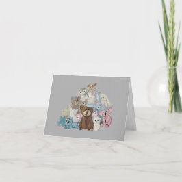 Stapel stuffies feestdagen kaart