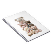 Stapel teddyberen Zachte pastel Notitieboek (Rechterzijde)
