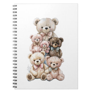 Stapel teddyberen Zachte pastel Notitieboek