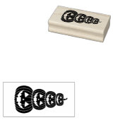 Stapel uitgeholde pompoenen rubberstempel (Gestempeld)