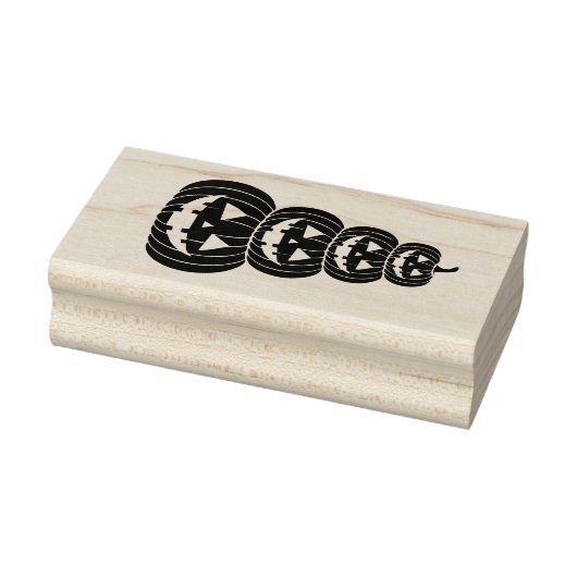 Stapel uitgeholde pompoenen rubberstempel (Stempel)