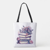 Stapel van Antiek boeken Rozen Tote Bag (Achterkant)