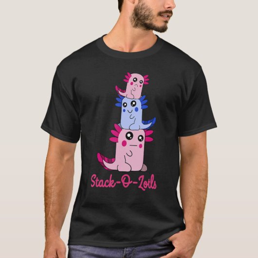 Stapel van Axolotls Stack O Lotls Leuke Axolotl Pu T-shirt (Voorkant)