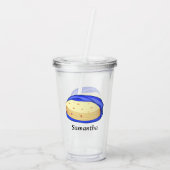 Stapel van bloem tortilla's acryl drinkbeker (Achterkant)