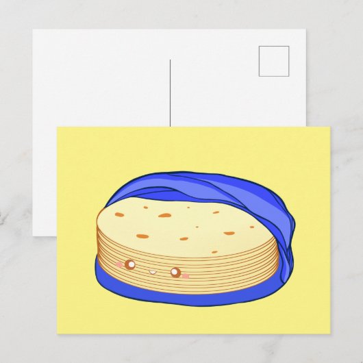 Stapel van bloem tortilla's briefkaart (Voorkant / Achterkant)