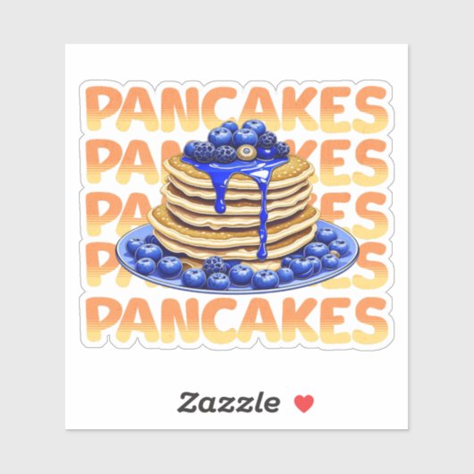 Stapel van Blueberry Pannenkoeken Sticker (Vel)