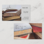 Stapel van  boeken met een bril visitekaartje (Voorkant / Achterkant)