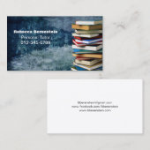 Stapel van boeken Privé Tutor Blue Visitekaartje (Voorkant / Achterkant)