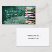 Stapel van boeken Privé Tutor Emerald Visitekaartj Visitekaartje (Voorkant / Achterkant)