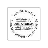 Stapel van Boeken Ronde Bookplaat 2 van het Adres Rubberstempel (Afrduk)