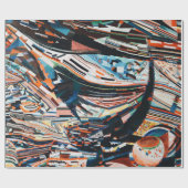 Stapel van bruine en blauwe houten bootplank cadeaupapier (Vlak)