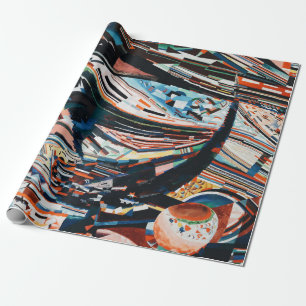 Stapel van bruine en blauwe houten bootplank cadeaupapier