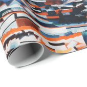 Stapel van bruine en blauwe houten bootplank cadeaupapier (Rol Hoek)