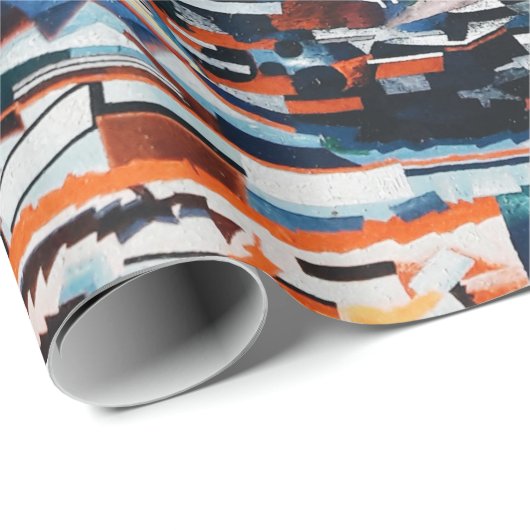 Stapel van bruine en blauwe houten bootplank cadeaupapier (Rol Hoek)