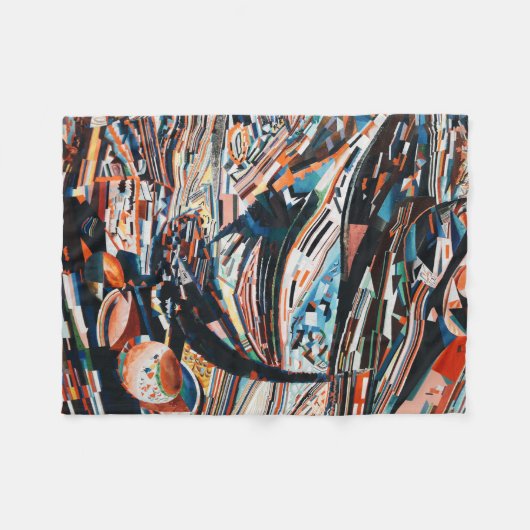 Stapel van bruine en blauwe houten bootplank fleece deken (Voorkant (Horizontaal))