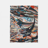 Stapel van bruine en blauwe houten bootplank fleece deken (Voorkant)