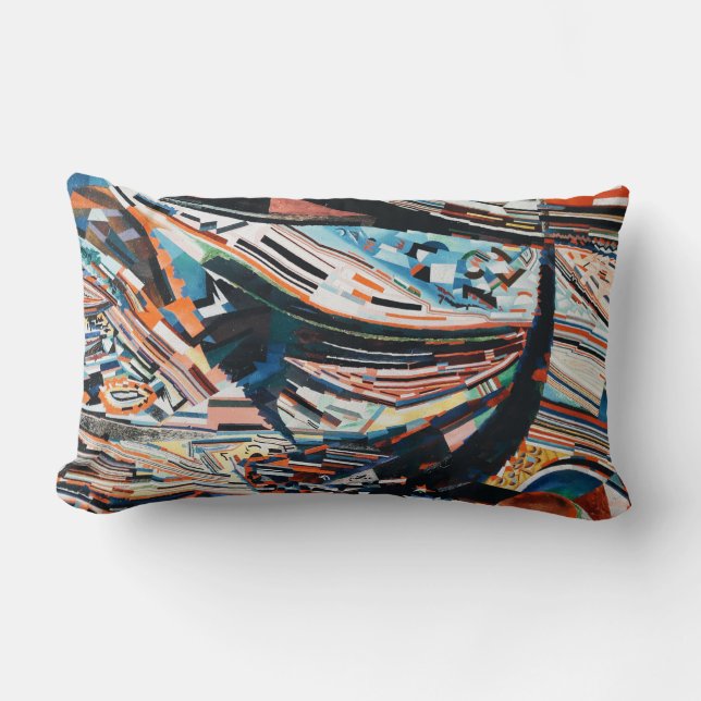 Stapel van bruine en blauwe houten bootplank kussen (Voorkant)